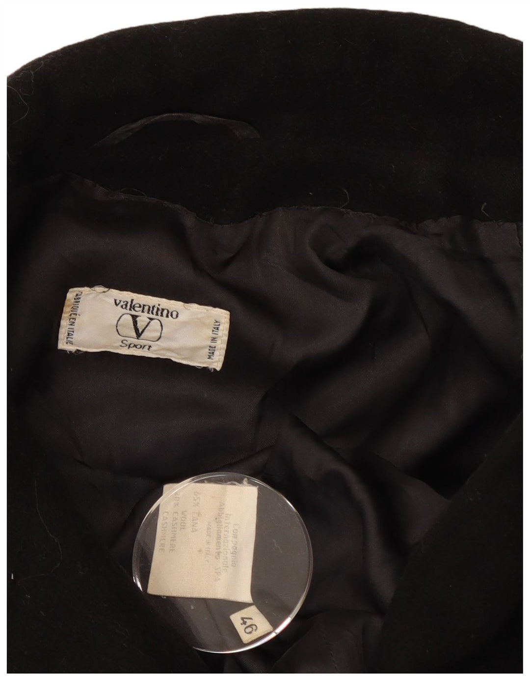 Valentino Dame Overfrakke IT 46 Stor Sort Uld