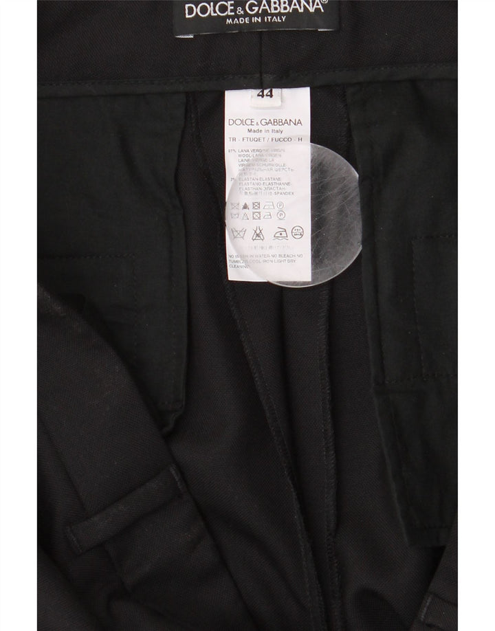 DOLCE & GABBANA Womens Straight Chino Trousers IT 44 Medium W34 L34 Black Vintage Dolce & Gabbana and Second-Hand Dolce & Gabbana from Messina Hembry 