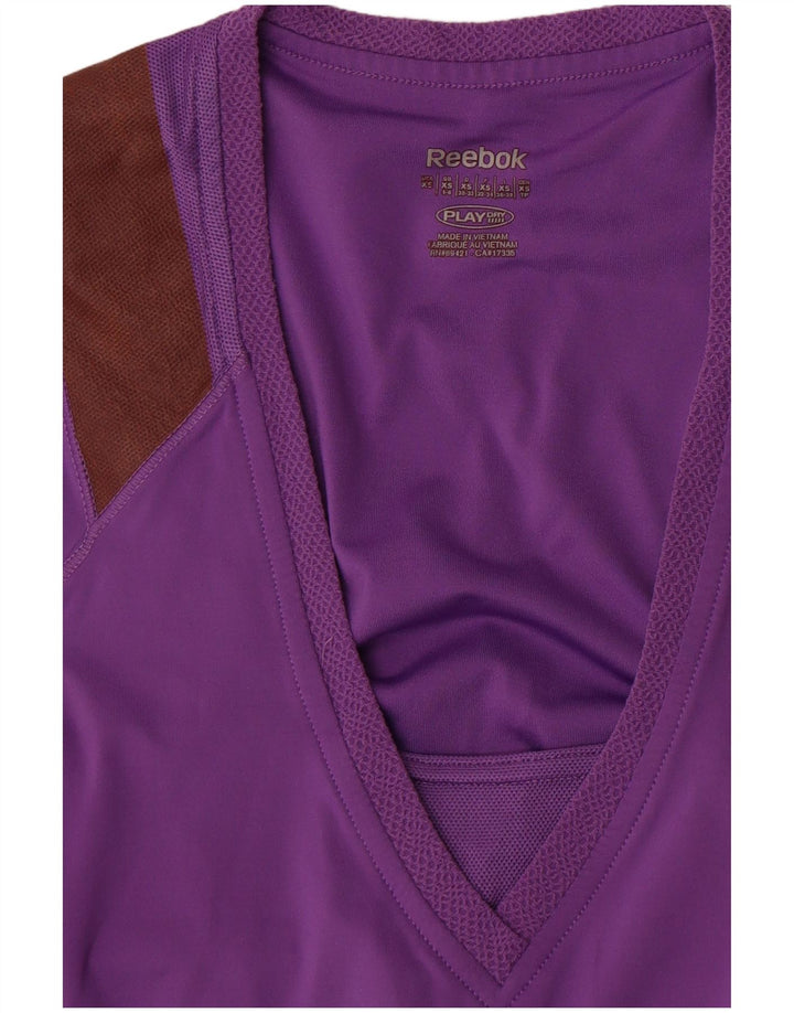 Reebok Damevest Top UK 4/6 XS Lilla Colourblock Polyester