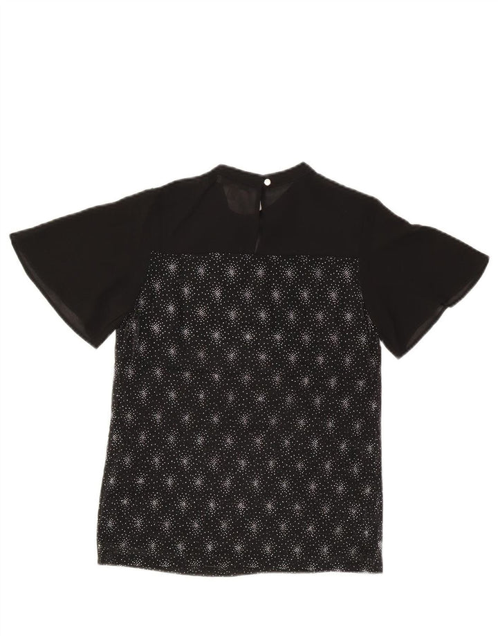 OASIS Womens Blouse Top UK 6 XS Black Spotted Polyester