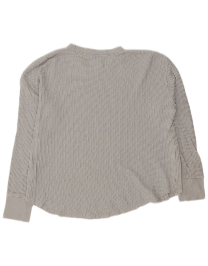 Zara Dame Oversized Top Langærmet UK 10 Lille Grå Bomuld