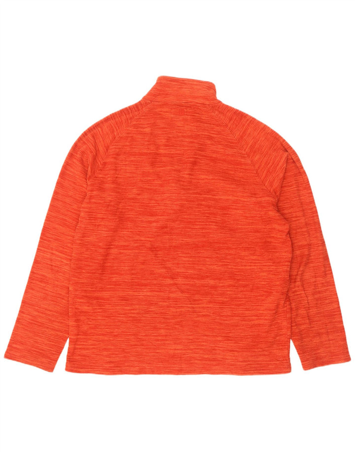 Mountain Warehouse Herre Zip Neck Fleece Jumper Large Orange Flecked