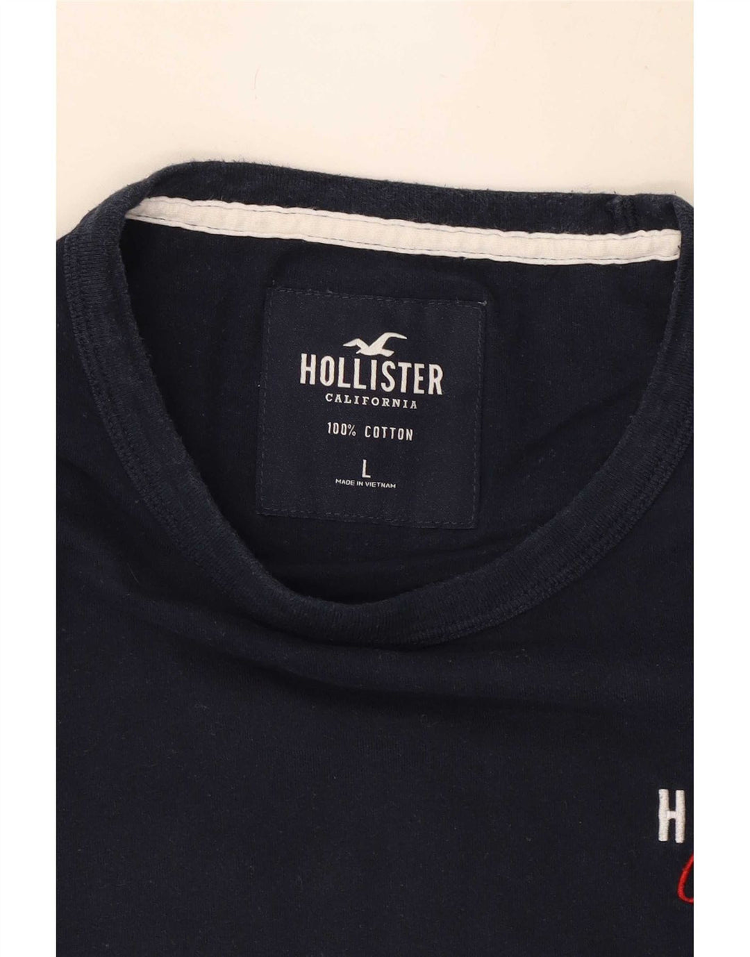 Hollister Herre grafisk top langærmet stor marineblå bomuld