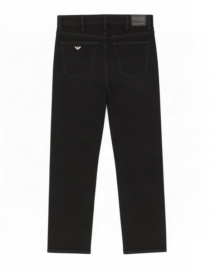 Armani Straight Casual Bukser til mænd W36 L32 Sort polyester