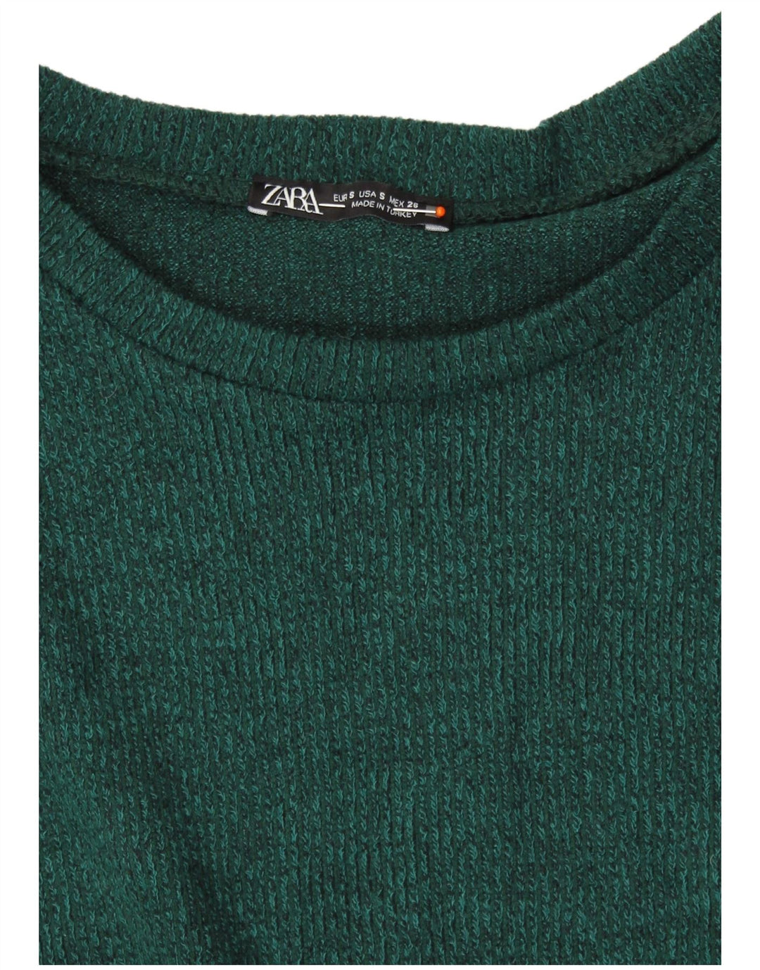 ZARA Dame Boat Neck Jumper Sweater UK 10 Small Green