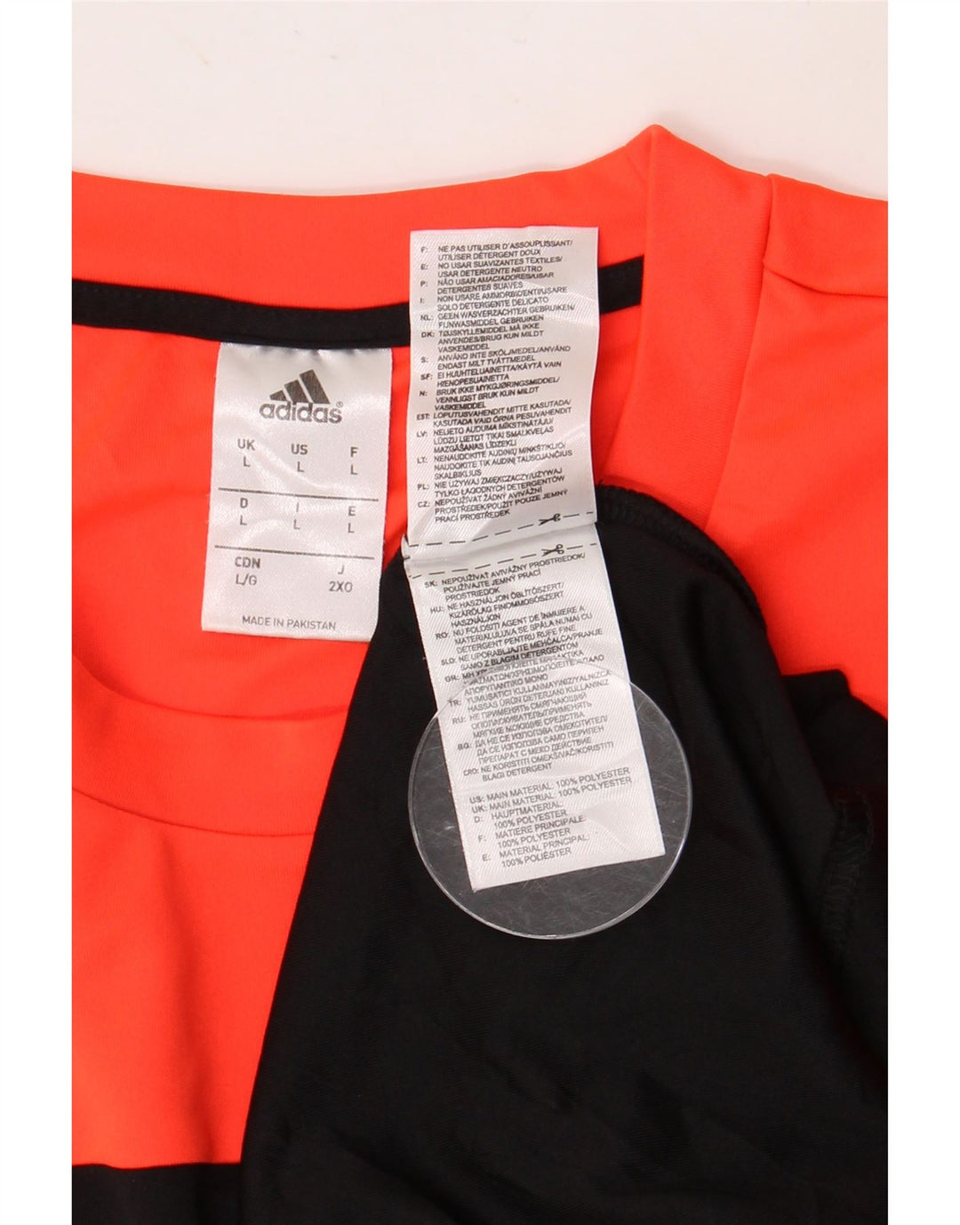 ADIDAS Grafisk T-shirt top til mænd, stor sort farveblok polyester