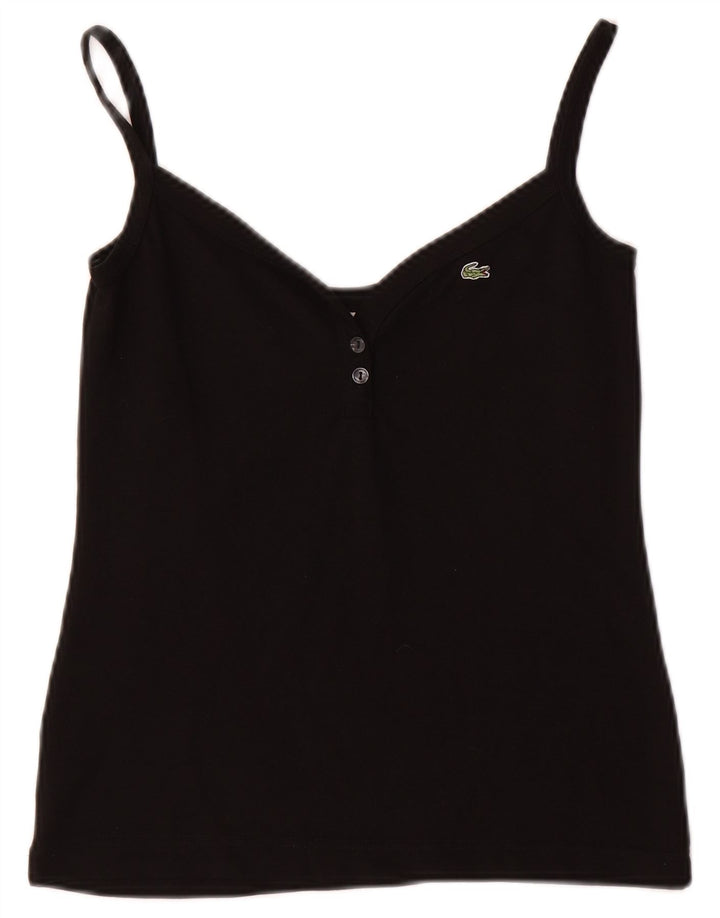LACOSTE Dame Cami Top UK 8 Small Black Bomuld