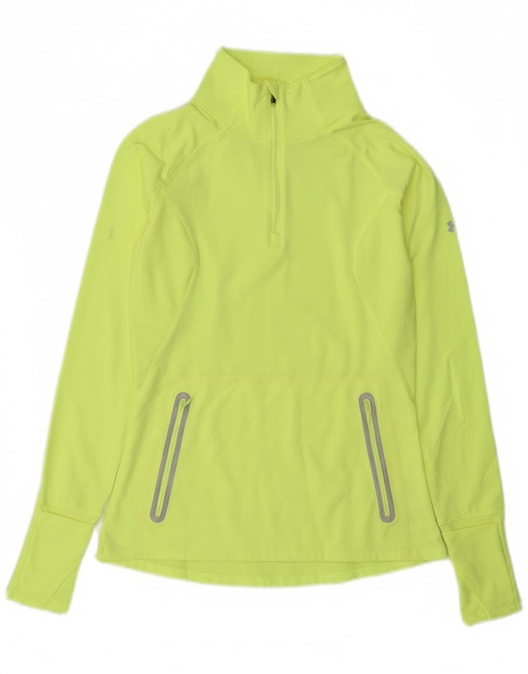 Under Armour Dame Cold Gear Pullover Træningsdragt Top UK 8 Small Yellow