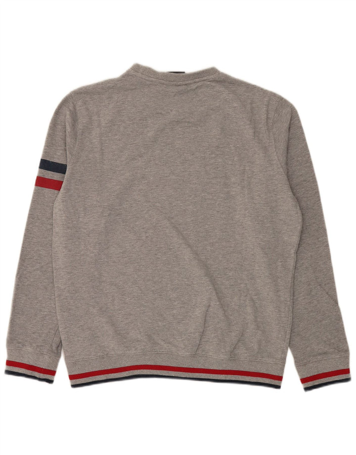 LOTTO Herre Grafisk Sweatshirt Jumper Stor Gråstribet Bomuld