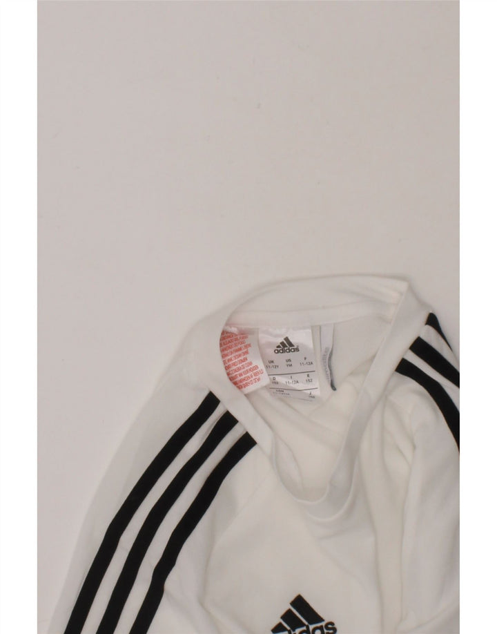 ADIDAS Boys Climalite T-Shirt Top 11-12 Years White Polyester Vintage Adidas and Second-Hand Adidas from Messina Hembry 