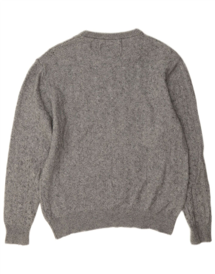 Jack Wills Dame Crew Neck Jumper Sweater UK 14 Large Grey Wool