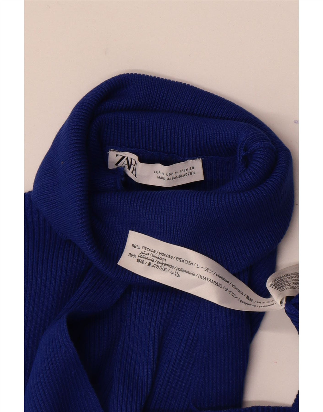 Zara Langærmet Maxikjole til kvinder UK 12 Medium Blue Viscose