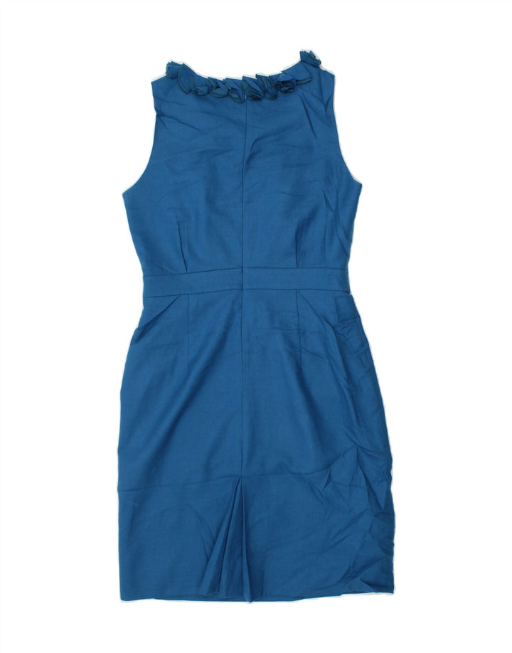 J. CREW Womens Sleeveless Sheath Dress US 6 Medium Blue Linen | Vintage J. Crew | Thrift | Second-Hand J. Crew | Used Clothing | Messina Hembry 