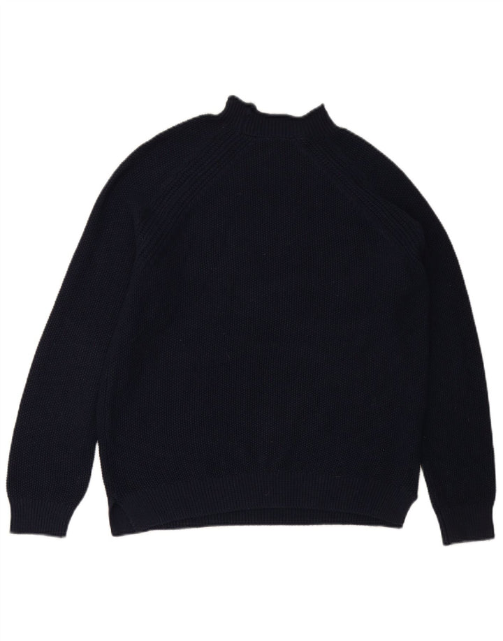 CREW CLOTHING Dame Turtle Neck Jumper Sweater UK 12 Medium Navy Blue