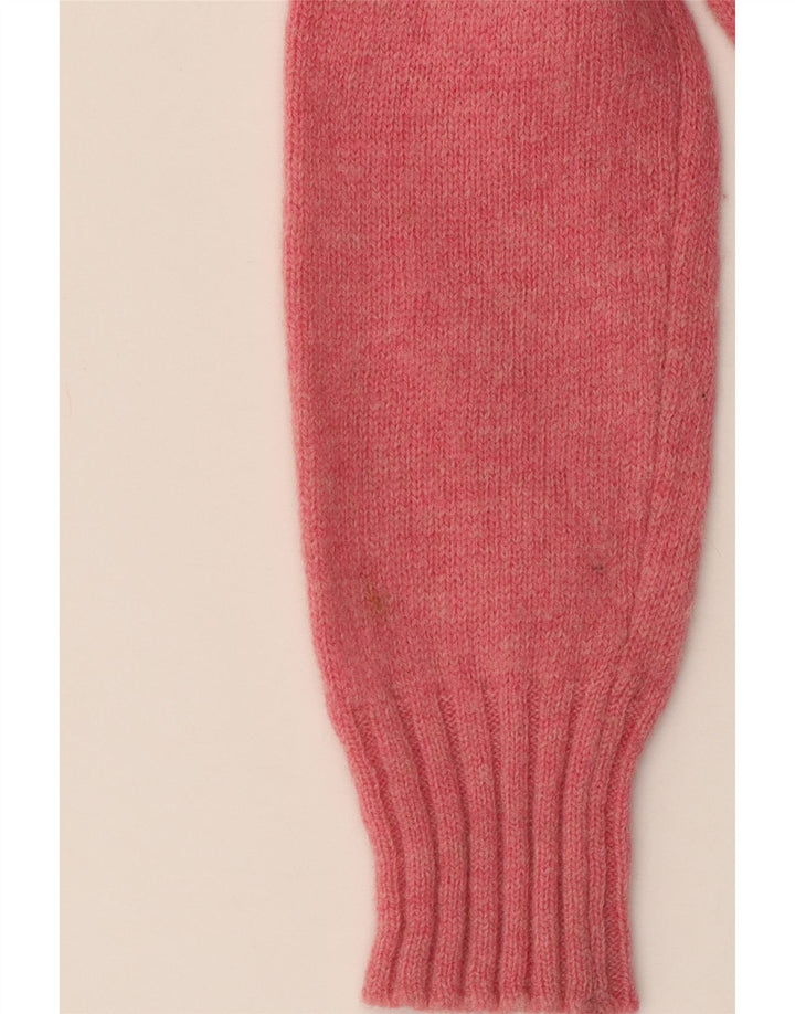 BENETTON Dame Crop Grafisk Boat Neck Jumper Sweater UK 8 Small Pink