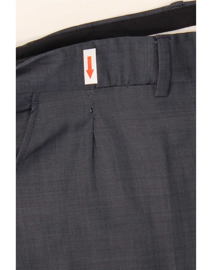 Zara Straight Suit Bukser til mænd W44 L31 Marineblå Uld