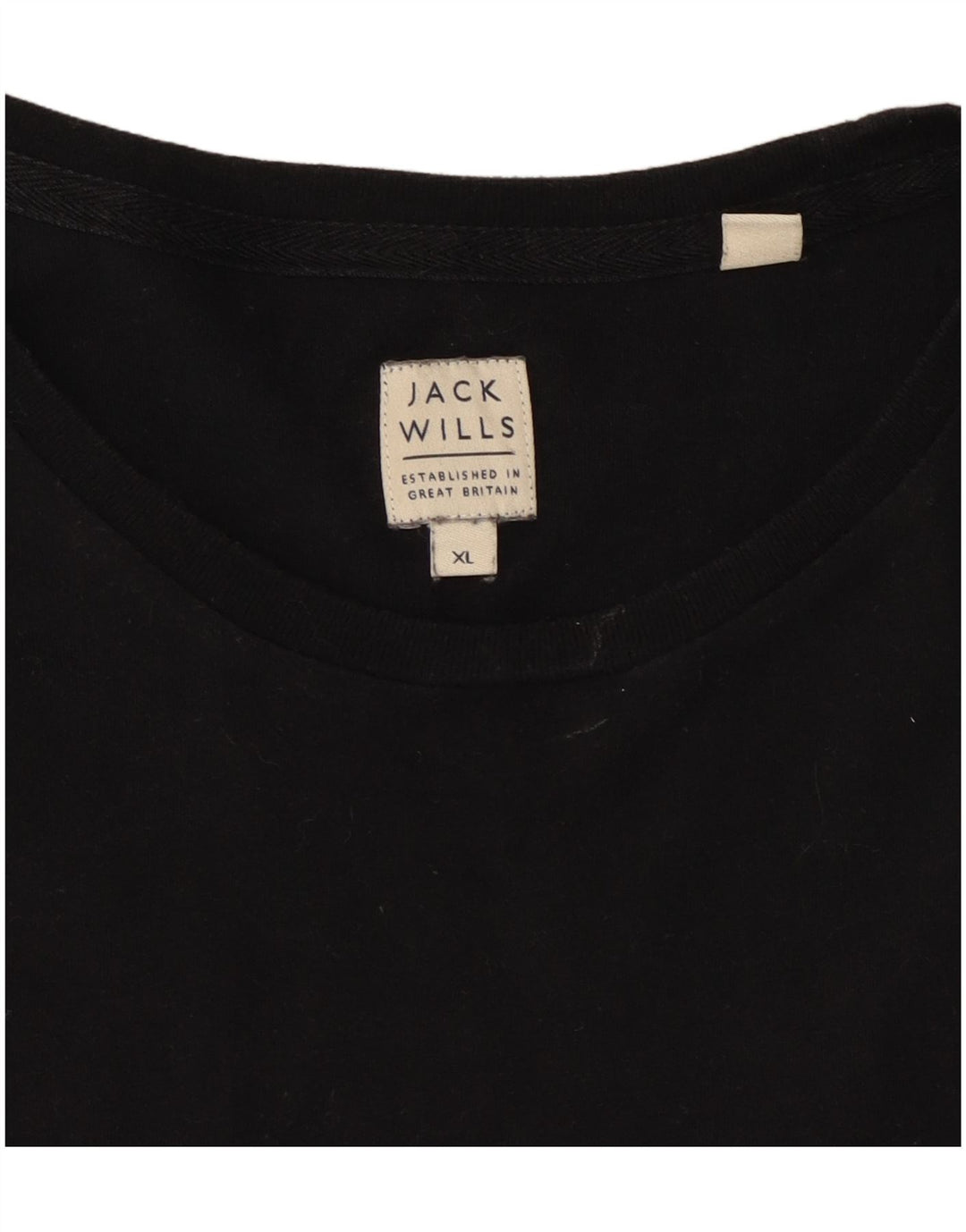 Jack Wills Herre Top Langærmet XL Sort Bomuld