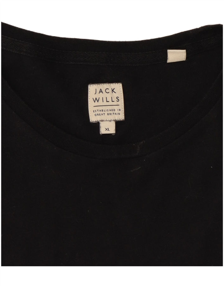 Jack Wills Herre Top Langærmet XL Sort Bomuld