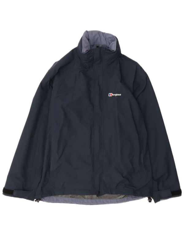 Berghaus Regnjakke med hætte til drenge 11-12 år marineblå nylon