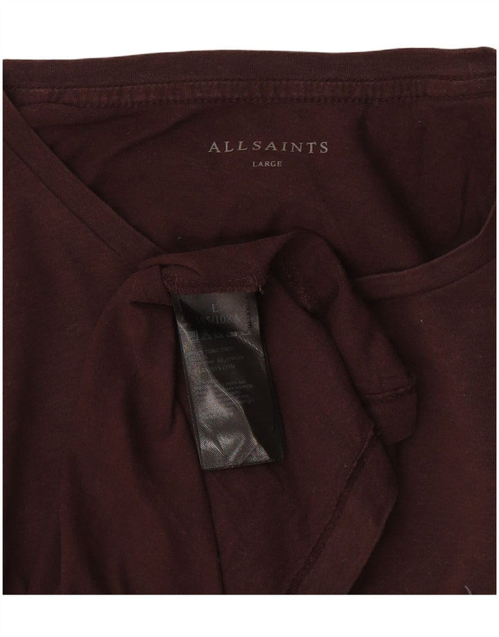 ALL SAINTS Herre T-Shirt Top Stor Bourgogne Bomuld