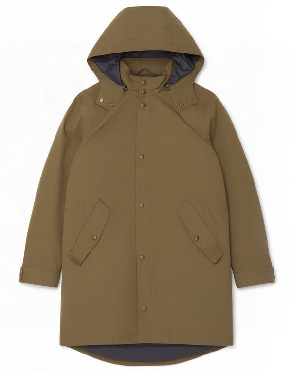Massimo Dutti Herre Hooded Parka Jacket UK 40 Large Khaki