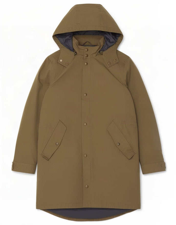 Massimo Dutti Herre Hooded Parka Jacket UK 40 Large Khaki