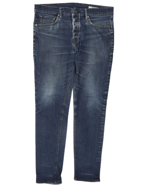 Marks & Spencer Skinny Jeans til mænd W34 L28 Blå bomuld