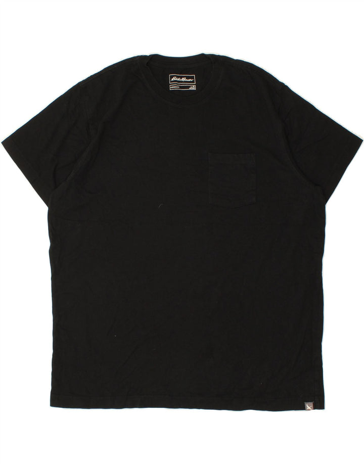 EDDIE BAUER Mens T-Shirt Top XL Black Cotton Vintage Eddie Bauer and Second-Hand Eddie Bauer from Messina Hembry 