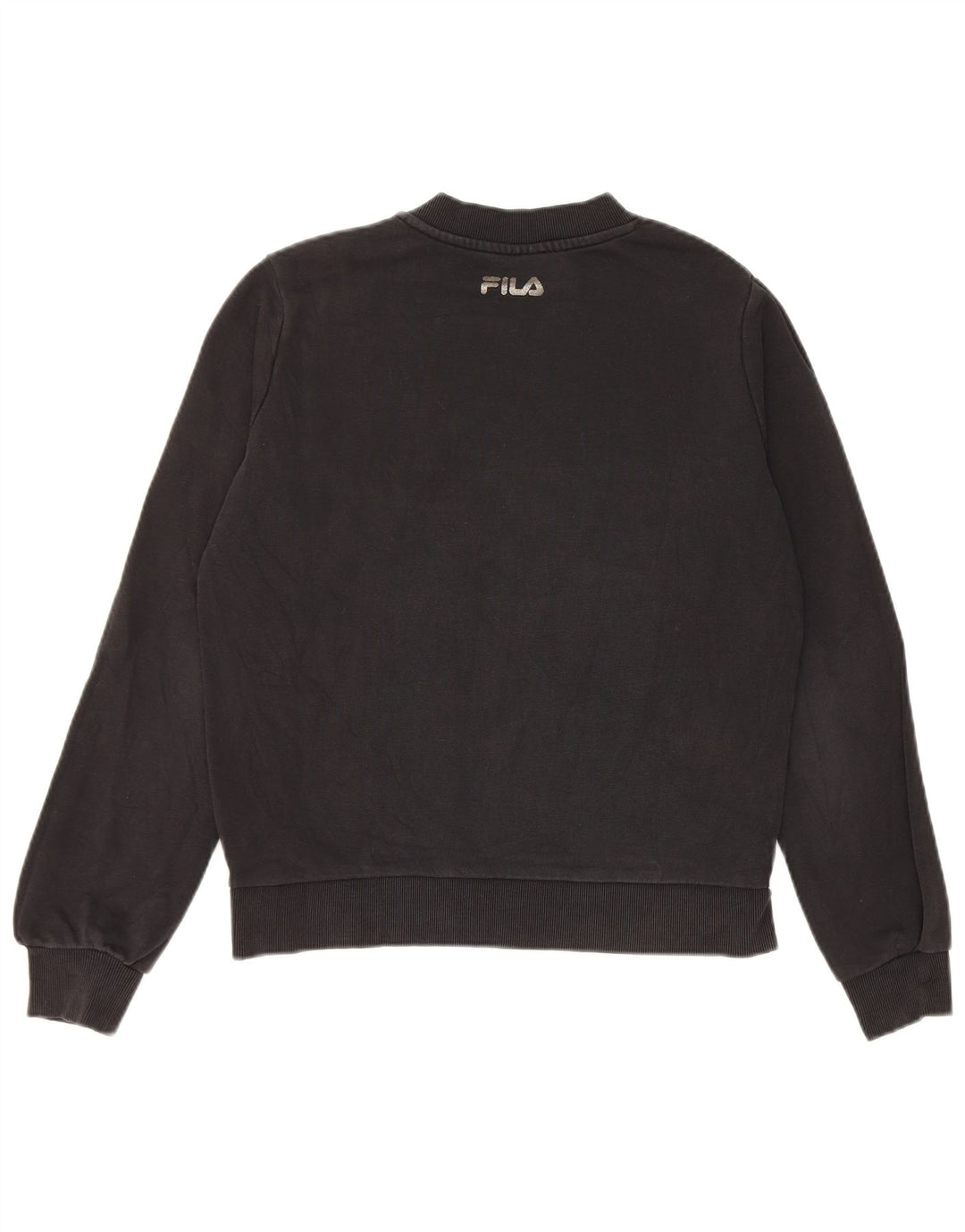 Fila Dame Oversized Sweatshirt Jumper UK 6 XS Sort Bomuld