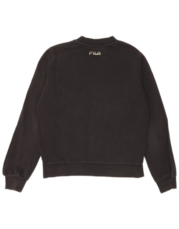 Fila Dame Oversized Sweatshirt Jumper UK 6 XS Sort Bomuld