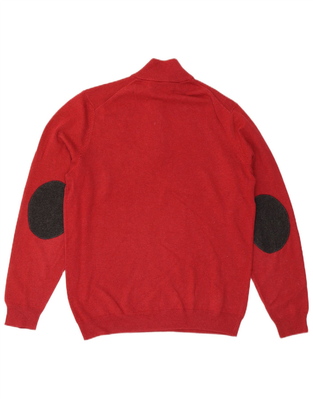 Massimo Dutti Herre Zip Neck Sweater Medium Rød Colourblock Bomuld