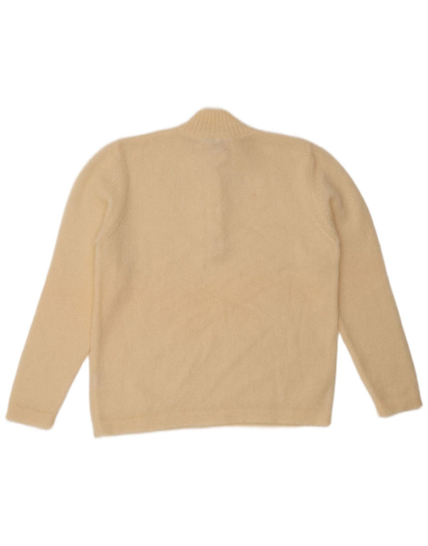 COLOMBO Dame Button Neck Jumper Sweater IT 44 Medium Off White Mohair