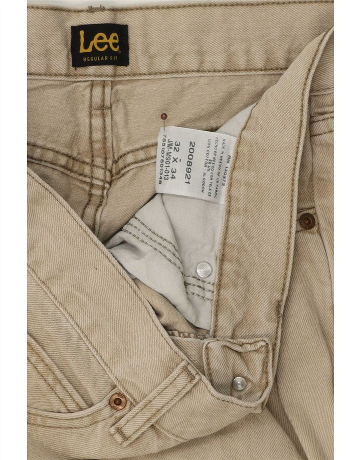 Lee Herre Regular Fit Casual Bukser W32 L34 Beige Bomuld