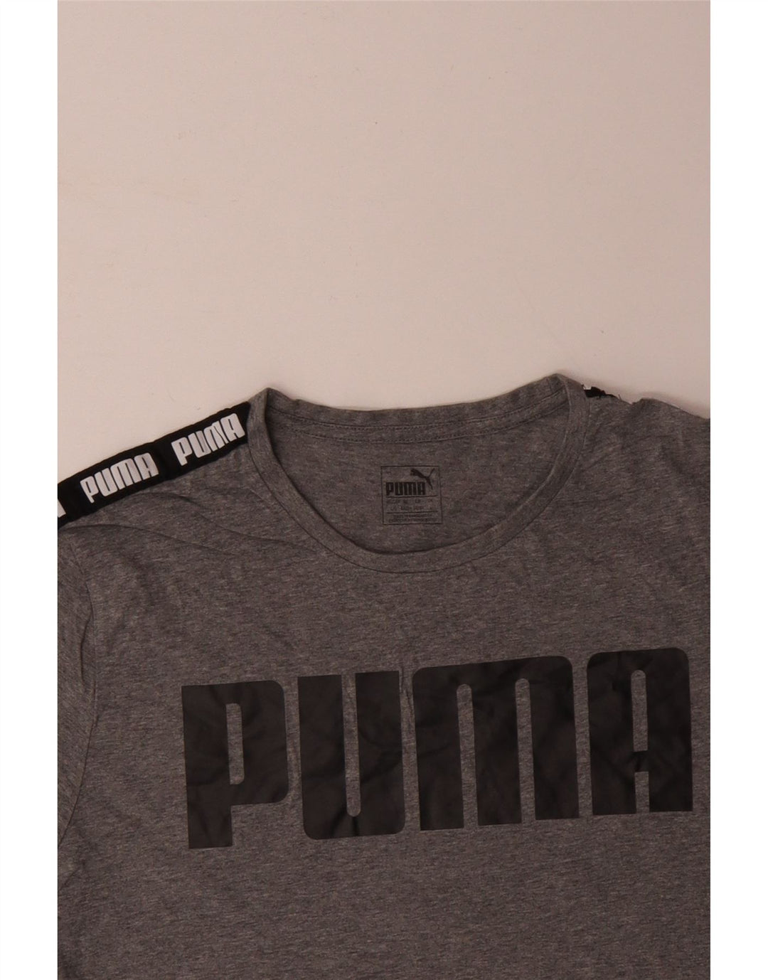 PUMA Herre grafisk T-shirt Top Stor Grå Colourblock Bomuld