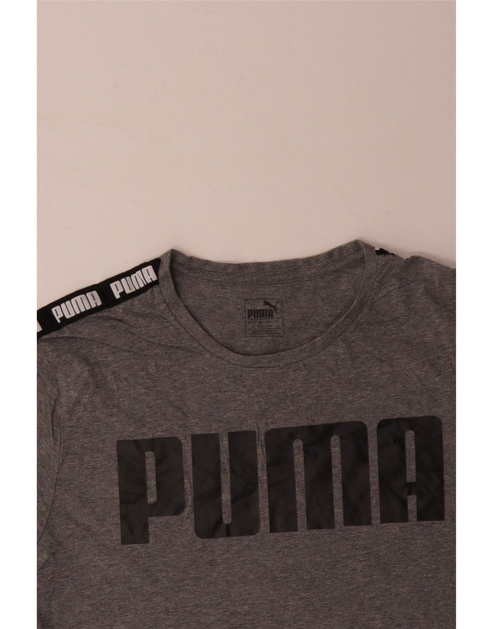 PUMA Herre grafisk T-shirt Top Stor Grå Colourblock Bomuld