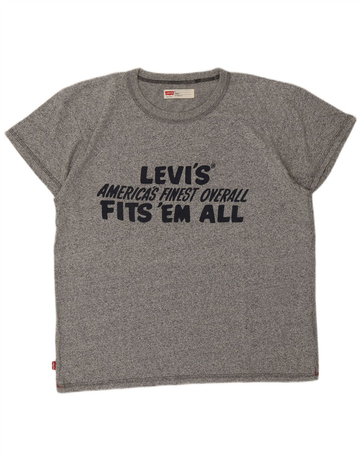 LEVI'S Mens Standard Fit Graphic T-Shirt Top XL Grey Cotton