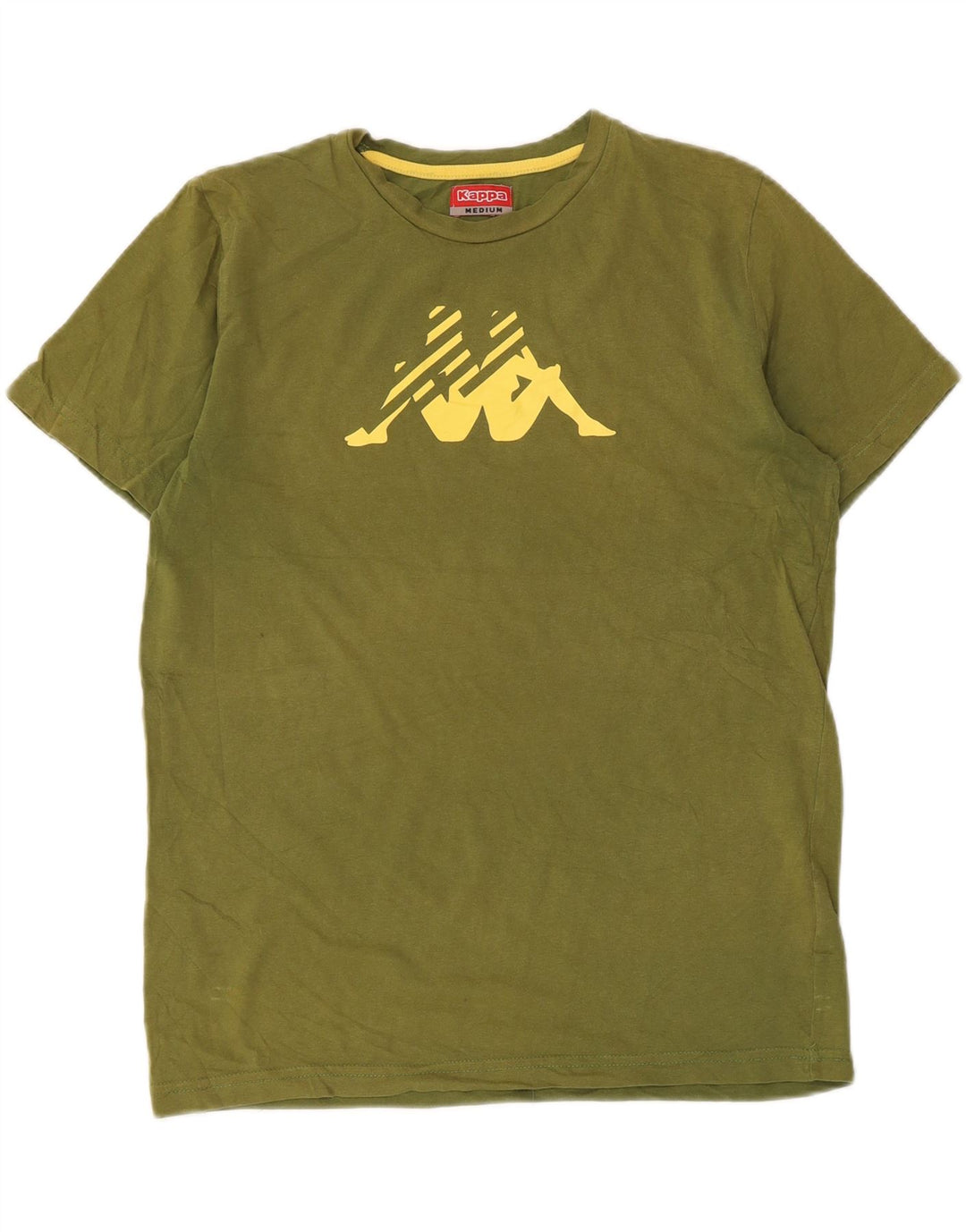 Kappa Herre Grafisk T-Shirt Top Medium Khaki
