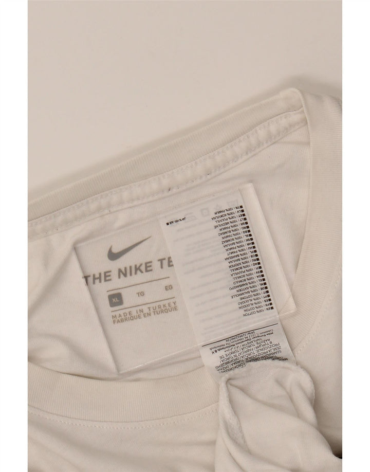 NIKE Mens Graphic T-Shirt Top XL White Cotton Vintage Nike and Second-Hand Nike from Messina Hembry 