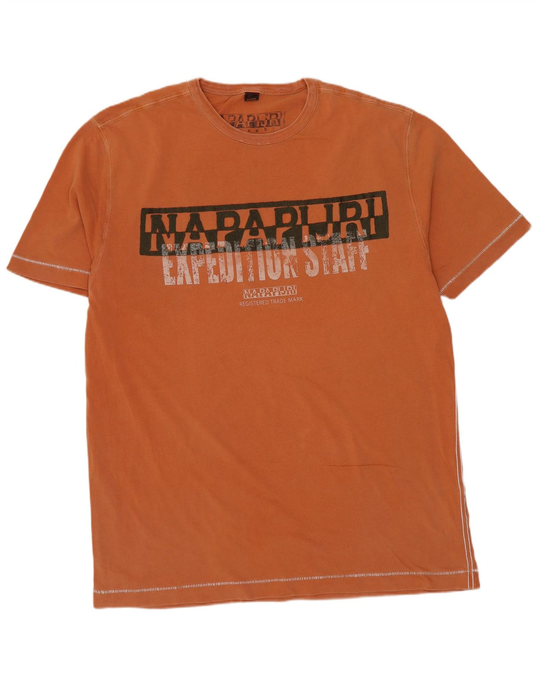 NAPAPIJRI Herre grafisk T-shirt top 2XL orange bomuld
