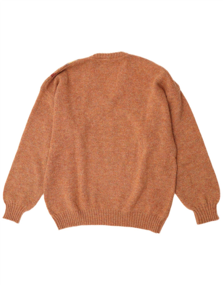 Donny & Max Herre V-hals sweater XL Brun Argyle/Diamond Virgin Wool
