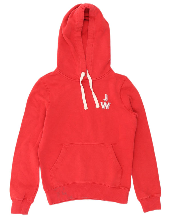 Jack Wills Dame Grafisk Oversized Hoodie Jumper UK 6 Lille Rød Bomuld
