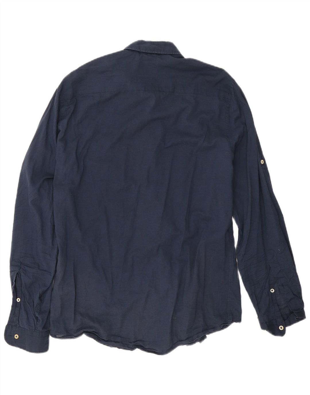 Zara Herre Relaxed Fit Shirt Large L70 Navy Blue