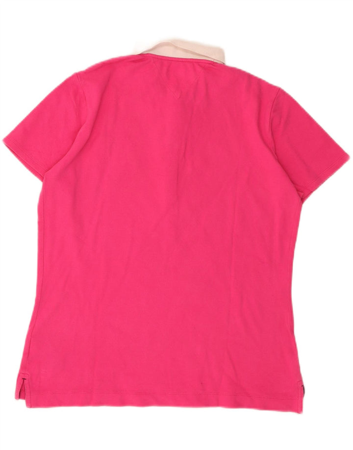 Tommy Hilfiger Dame Polo Shirt UK 14 Large Pink Bomuld