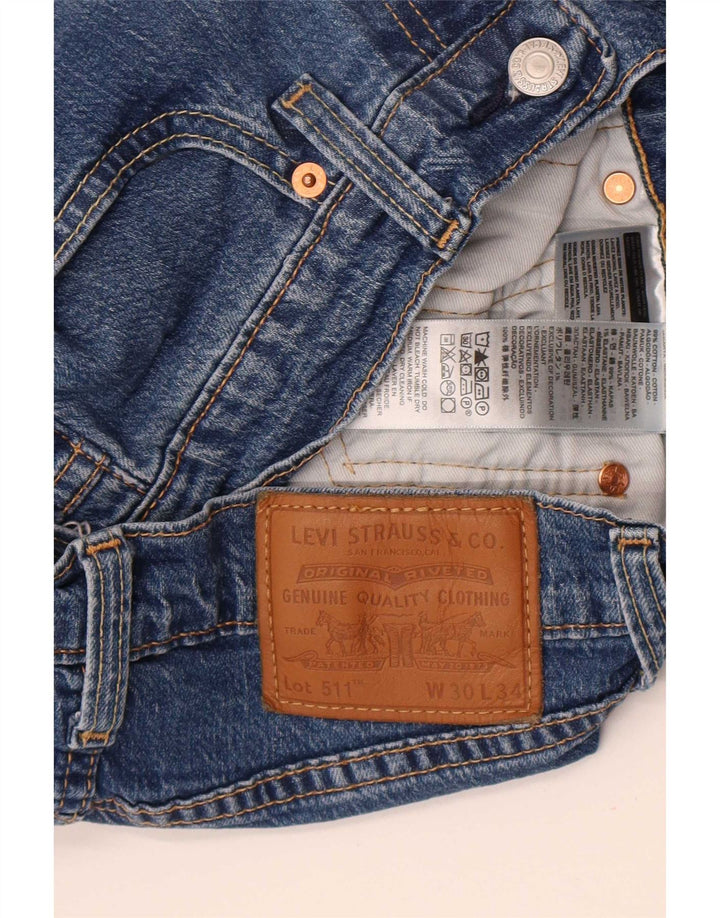 Levi's Herre 511 Slim Jeans W30 L34 Blå Bomuld