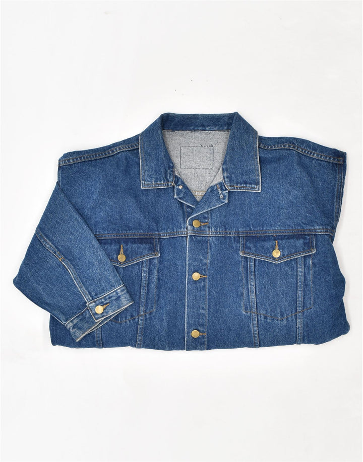 VINTAGE Denimjakke til mænd UK 40 Large Blue Cotton