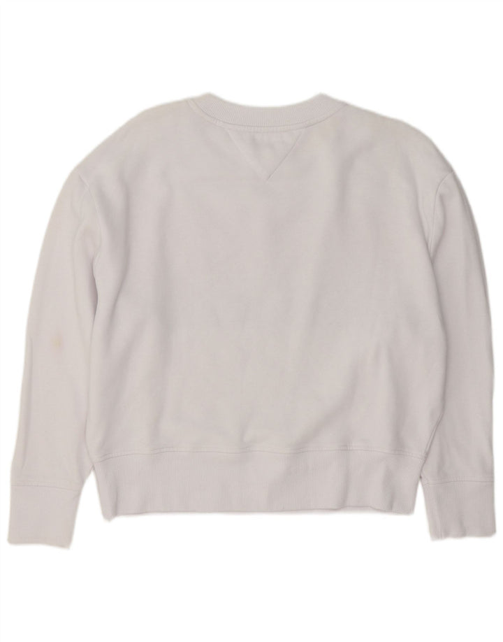 Tommy Hilfiger Dame Grafisk Sweatshirt Jumper UK 14 Medium White