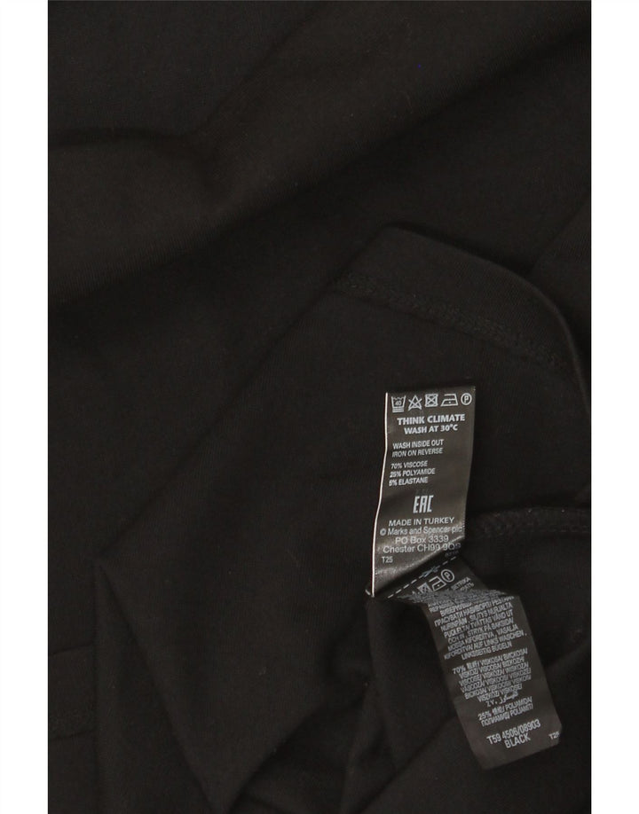 Marks & Spencer Mininederdel til kvinder UK 12 Medium W32 Sort viskose