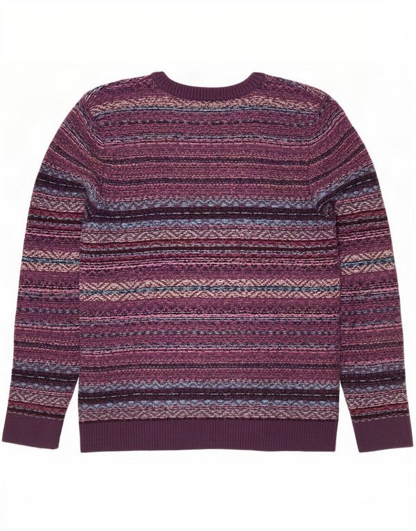 Abercrombie & Fitch Herre sweater med rund hals XL Lilla Fair Isle Nylon