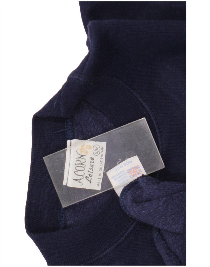 Acorn Womens Grafisk Oversized Sweatshirt Jumper UK 10 Small Navy Blue