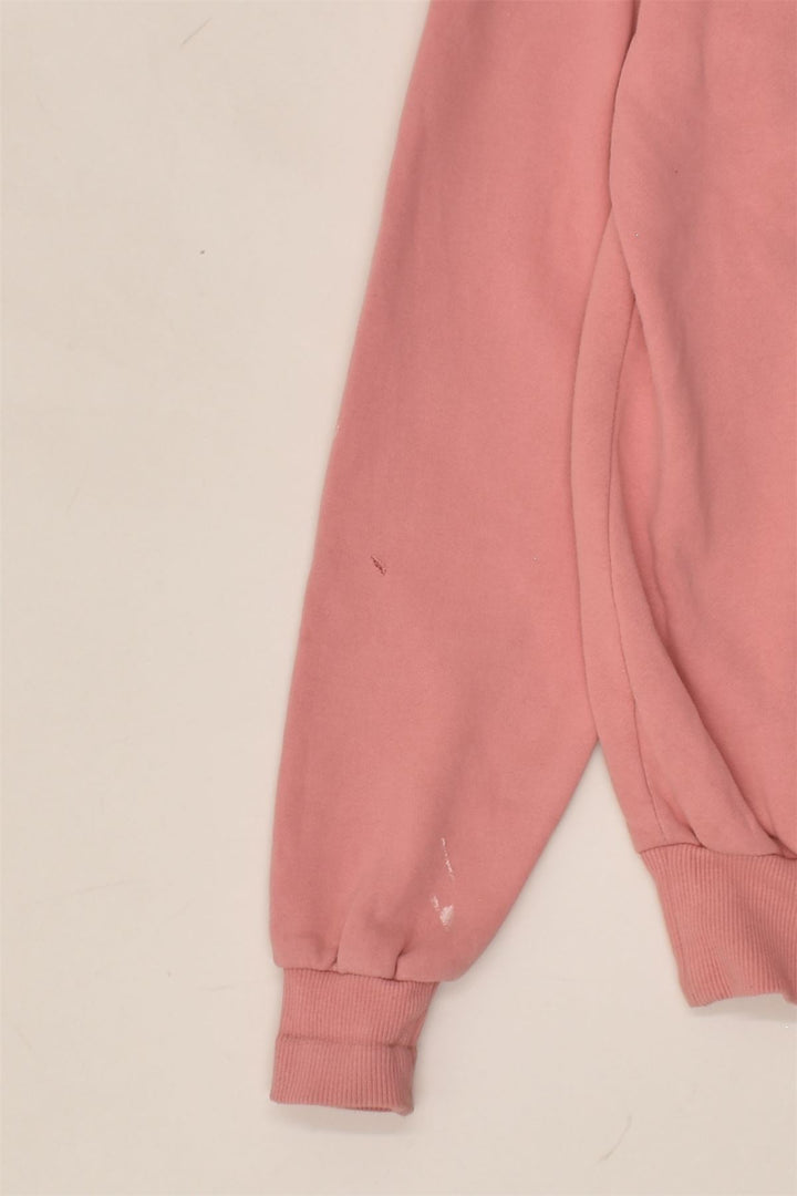 ELLESSE Womens Graphic Hoodie Jumper UK 10 Small  Pink Cotton | Vintage Ellesse | Thrift | Second-Hand Ellesse | Used Clothing | Messina Hembry 